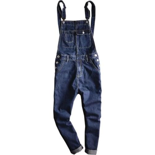 2018 Summer New Style Personality Jumpsuit Male Japanese Retro Tooling Bib Men Slim Pants Korean Suspenders Size S M L XL XXL
