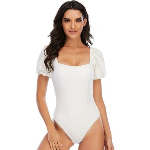 GLWOW White One-piece Swimwear