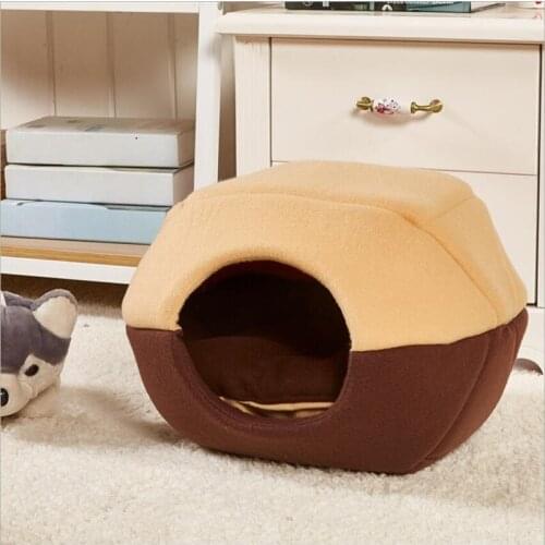 Super Soft Short Plush Yurt Shape Pet House Dual Use Kennel Nest with Cushion Pet Nest for Puppy Dogs Cats S M L Sizes Available