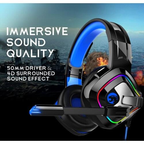 A66 Gaming Headset Computer Gaming Earphone RGB Wired Earphone with Microphone Headphone for PC/Notebook/Mobile