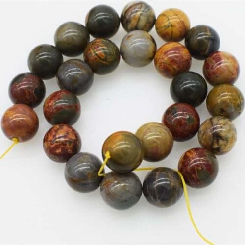 Loose beads red china picture stone jade round `16mm 15" for DIY jewelry making FPPJ wholesale beads nature gem stone