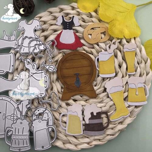 Bunnymoon 2020 Beer girls Metal Cutting Dies Stencils for Scrapbooking/photo Album stamps Decorative Embossing DIY Cards