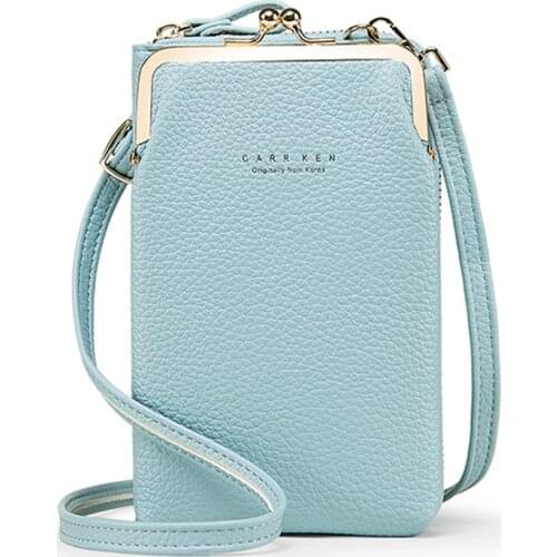 Fashion Small Shoulder Bags Ladies Mini PU Leather Zipper Crossbody Bag Girls Solid Color Phone Flap Ladies Bolsas