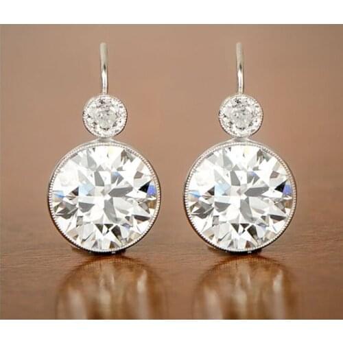 JK Fashion Silver Color White Cubic Zircon Brilliant Women Wedding Earring Fancy Female Gift Timeless Styling Classic Jewelry