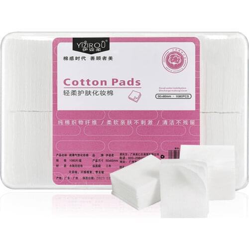 YIZIROU Disposable Makeup Cotton 1080Pcs/Set Wipes Soft Makeup Remover Pads Facial Cleansing Paper Wipe Tool Cosmetic Cotton Pad