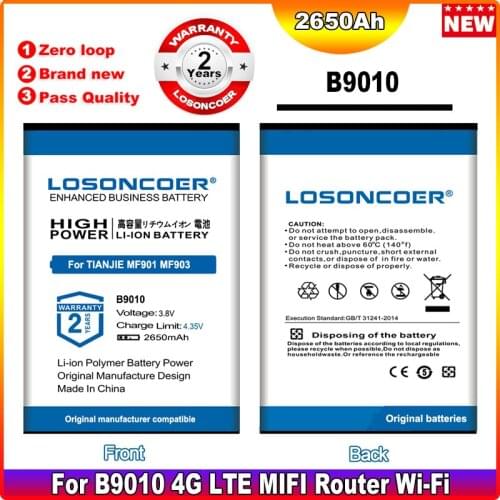 Original LOSONCOER 2650mAh Battery For ES-M5 Model B9010 N710 4G LTE MIFI Router Wi-Fi LTE WIFI Portable WIFI Wireless Router