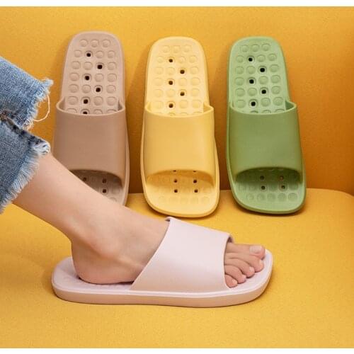 Water-leaking Bath Shops Womens Home Japanese Style Simple Slippers Lovers Home Bath Shops Men Men Shoes Slippers