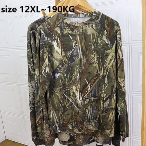 Size 12XL 190KG Camouflage T Shirt Men Long Sleeve Autumn Winter Mens Outdoor Sports Army Combat Tactical Military Camo Tshirts