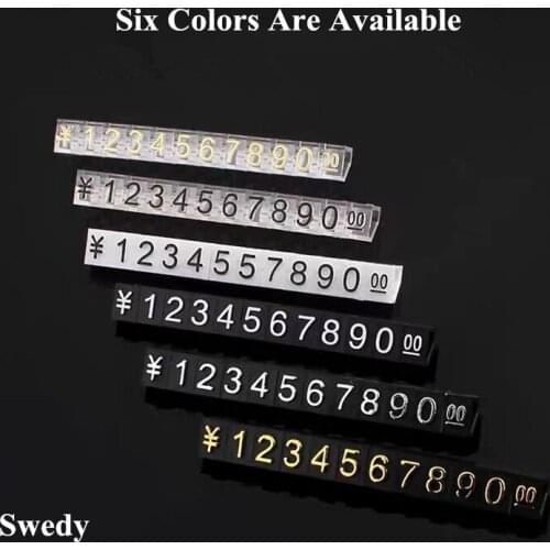 10 Sets 3x5mm Adjustable Removable Mini Cube Dollar Price Tag Display Number Letter Pricing Label Stand Block Kit