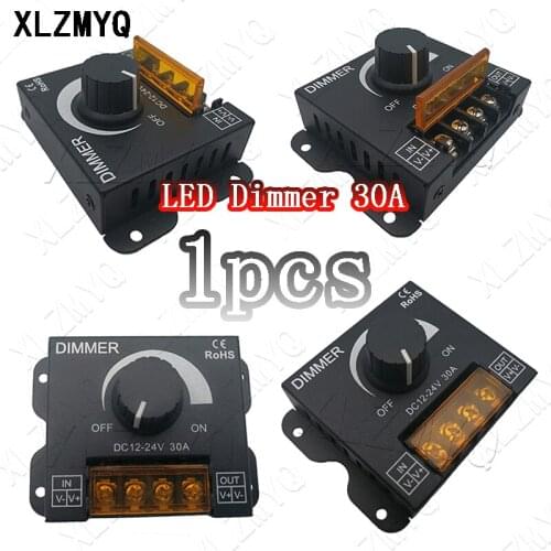 30A LED Dimmer 360W Adjustable Brightness Lamp Bulb Strip Driver Single Color Light Power Supply Controller 30A DC 12V 24V 360W