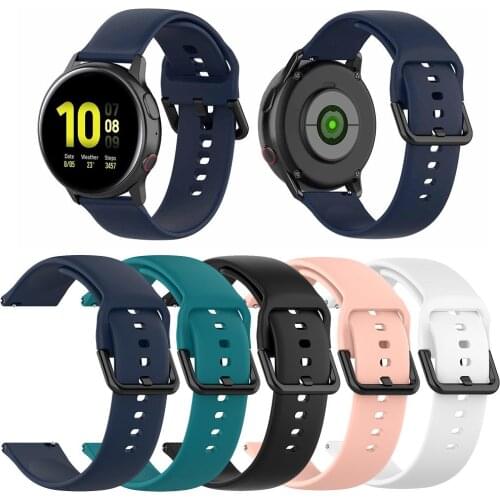 Silicone Adjustable Watchband Belt for Samsung Galaxy Watch Active 2 40mm 44mm L Environmental Protection and Durability