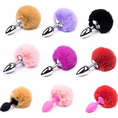 Sexy Anal Plug Bunny Tail Stainless Steel And Silicone Butt Plugs Sex Toys For Woman Men Gay Anus Stimulator Smooth Touch