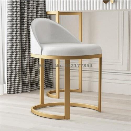 Nordic light luxury dressing table stool modern minimalist living room bedroom back chair makeup nail net red small stool