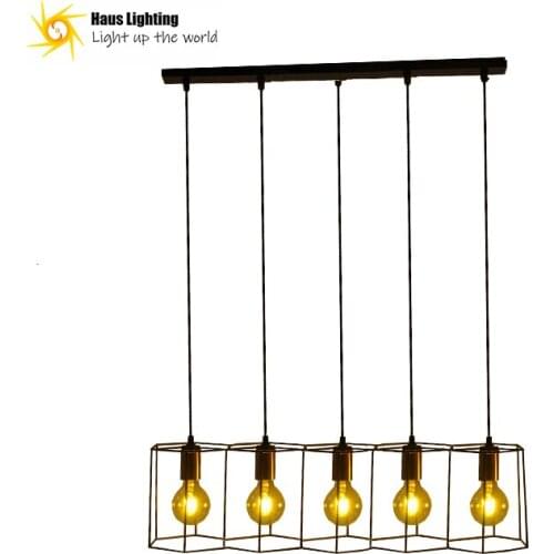 Contemporary Iron Decorative Indoor Led Hanging Fixtures Lighting Big Rectangle Home Decor Chandelier Pendant scandinavian