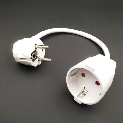 Power extension cord,Euro CEE lengthen Power cables,CEE7/7 Plug to CEE7/3 Outlet Socket extension cable 0.5M 16A ratubg