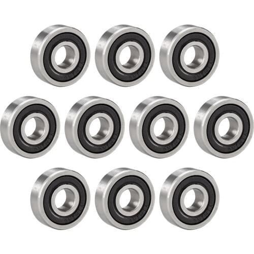 Uxcell Deep Groove Ball Bearing 607RS Double Sealed, 7mm x 19mm x 6mm Chrome Steel Bearings, 10pcs