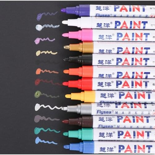 New 12Colors Waterproof Car Tyre Tire Tread CD Metal Permanent Paint Marker Scratch Repair Graffti Oily Marker Multifunction Pen
