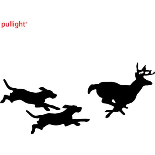 20*9.5CM Hunting Dogs Chasing Deer Vinyl Decal Creative Car Stickers Car Styling Truck Motorcycle SUVs Car Window Accessories