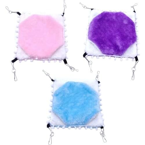 Hanging Small Animal Hamster Hammock Bunkbed 2 Tier Fleece Hideout for Sugar Glider Squirrel Warm Parrot Cage Nest Rat Bed