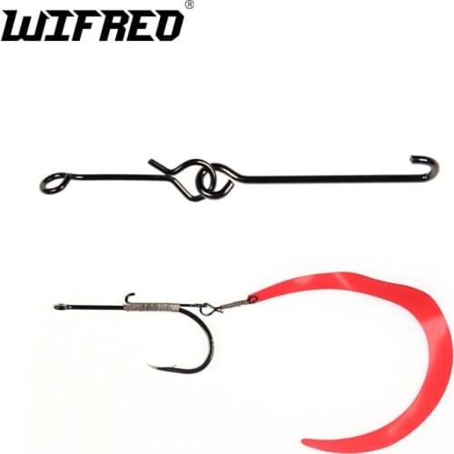 Wifreo 100 Sets Predator Fly Tying Wiggle Tail Connector Shank Link for Pike Steelhead Streamer Fly Tying Material