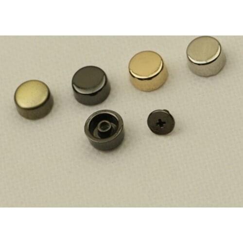 XUNZHE 20Pcs 10mm Metal round flat hollow rivets DIY Handmade Leather Bag Decoration Bottom Buckle Foot Stud Leather Screw