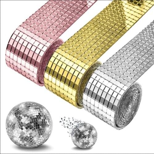 1M/roll Self-Adhesive Mosaic Tiles Reflective Glass Tape Mirror tiles stickers mural DIY Handmade Crafts Home Decor wallpaper