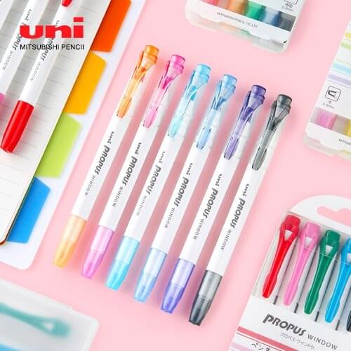 1pcs 24 Colors Uni Highlighter PUS-102T/103T Window Color Double-headed Highlighter Student Mark Hand Account
