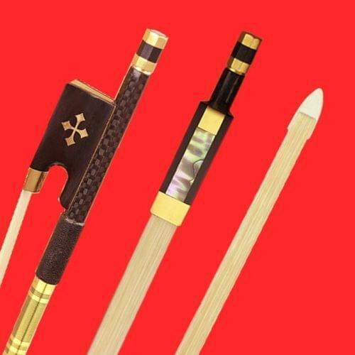 1 Pc Strong Light Carbon Fiber 4/4 Pro Violin Bow Copper Parts White Horse Hair Ebony Frog Good Balance