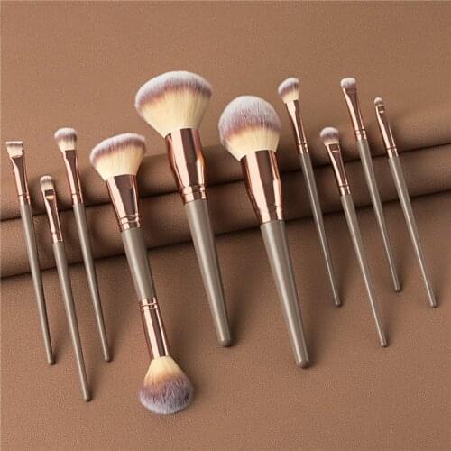10Pcs Makeup Brushes Set Gold For Foundation Blush Eyeshadow Concealer Powder Lip Make Up Cosmetics Brush Makeup Pen T10203