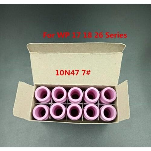 10 Pcs TIG Alumina Ceramic Nozzles Gas Lens Cup TIG Consumables 10N47 7# Fit Welding Torch SR PTA DB WP 17 18 26 Series