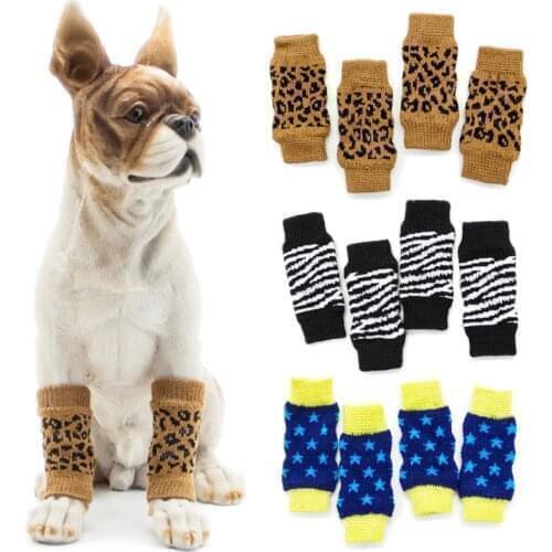 2 Pairs Winter Pet Creative Warm Leg Protector Dog Cat Puppy Cotton Warm Leg Warmer Socks Winter Pet Knee Socks Supplies