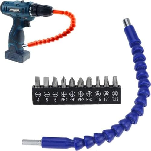 2PCS/Lots 290mm Flexible Shaft Tool Electronics Drill Screwdriver Bit Holder Connect Link 4-T25 Hex Shank Extension Snake Bit