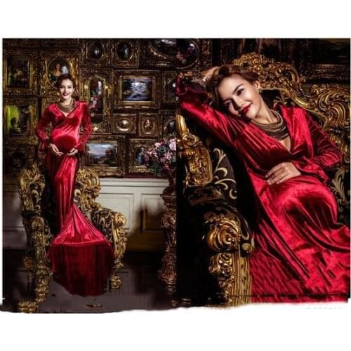 2021 Maternity Dresses Maternity Photography Props Plus Size Dress Elegant Fancy Pregnancy Photo Shoot Mermaid Long Dress