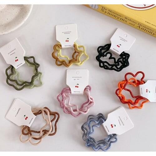 4Pcs Thin Black Colorful Elastic Hair Bands Ponytail Holders Hair Scrunchies Rubber Bands Headband Hair Accessories