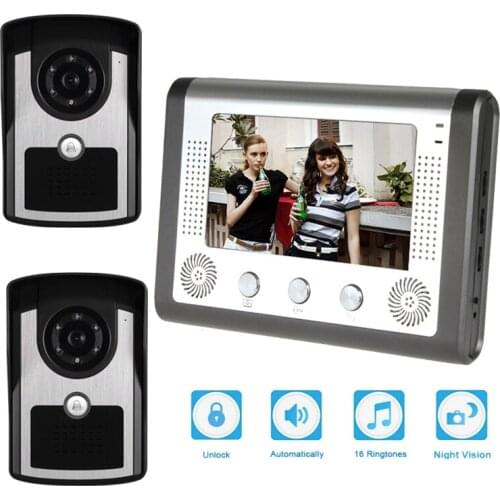 7 Inch Color Video Door Phone Wierd Intercom Camera IR Night Vision for Home Security System
