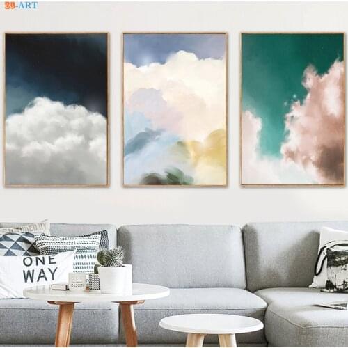 Cloud Print Abstract Poster Cloudscape Canvas Painting Wall Art Wall Pictures for Living Room Nordic Style Home Decoration