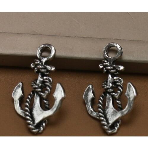 ANGRLY 10pcs 19*28mm Have Hook Up Retro Alloy Anchor Pendant Pirate Wind DIY Decoration Hand Party Gifts Box Accessories Crafts