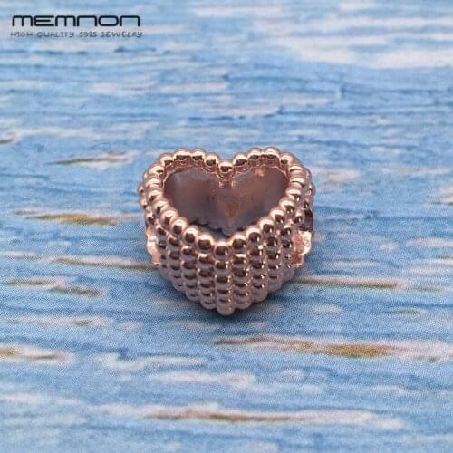 New Winter collection Beaded Heart beads with rose gold fit 925 sterling silver heart charms Bracelet DIY Christmas gift Jewelry