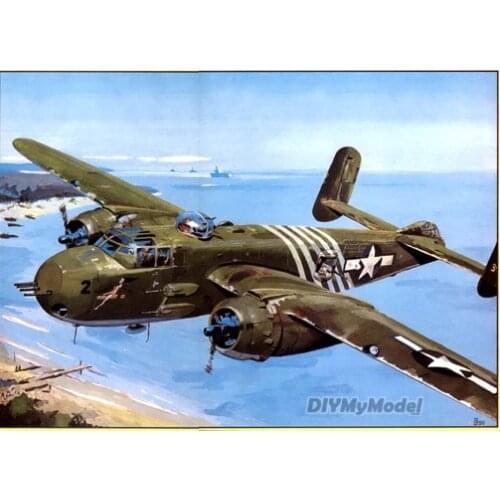 DIYMyModeI USA B25 Mitchell bomber DIY Handcraft Paper Model KIT Handmade Toy Puzzles Gift Movie prop