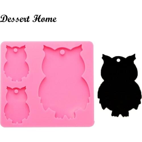 DY0099 DIY Owl family epoxy resin molds microphone silicone mold for keychains Jewelry Making Tools