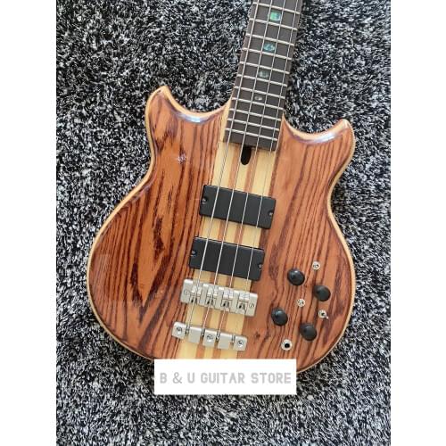 Electric Bass Guitar Nature Wood 4 String Electric Guitar Bass