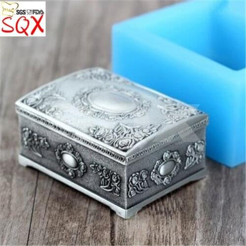 Retro makeup box fondant cake mold chocolate mold for the kitchen baking Silicone Sugar Decoration Cake Tool SQ16176