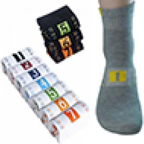 70% Hot Sell 7 Pairs Men\s Casual Fashion Socks Cotton Blend Printing Pattern Ankle Crew Sock