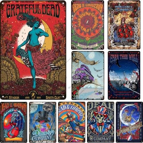 The Grateful Dead Metal Plaque Rock Band Metal Tin Sign Rusty Vintage Poster Singer Band Metal Plate Home Bar Club Wall Plate