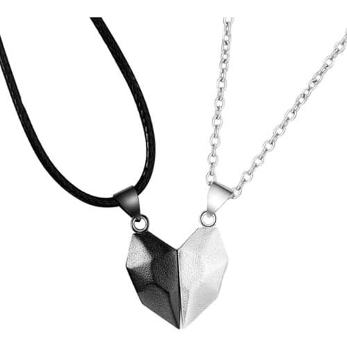 Fashion Two Souls One Heart Pendant Necklace Couple Neck Chain Lightweight Simple Romantic Valentine Birthday for Your Love LL@1