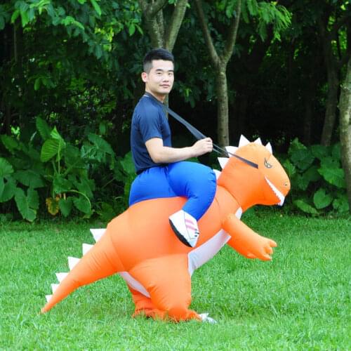 Adult Inflatable T-Rex Dinosaur Mascot Costume Suit for Adults Blow Up Halloween Dragon Outfits Men Women Inflatable Costume Ad