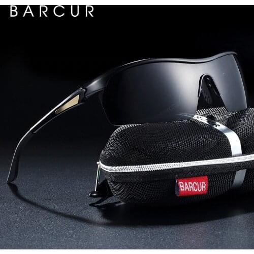 BARCUR Sports Eyewear Aluminium Sunglasses Men Polarized Sun glasses Women glasses Anti-Reflective shades oculos de sol feminino