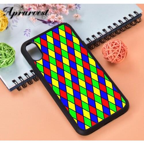 Aprarvest Bright Color Diamond Pattern Silicone Rubber Phone Case Cover For iPhone 6 6S 7 8 PLUS X XS XR 11 12 MINI PRO MAX