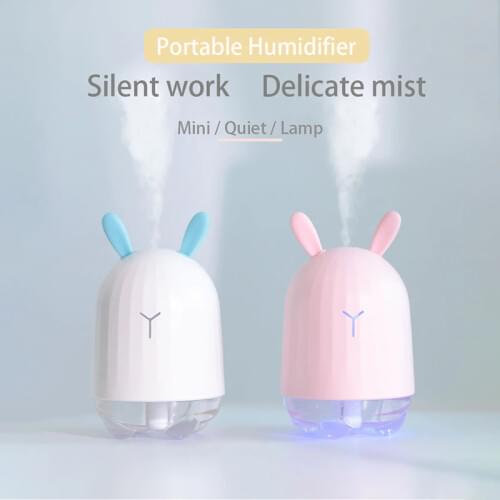Cute USB Air Humidifier 220ML with LED Lamp Light Mini Ultrasonic Aroma Essential Oil Diffuser Fogger Mist Maker for Home Car 4H