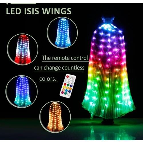 Remotely Controllable RGB LED Wings Stage Dancing Light Show Prop Accessories Technological Fantasy Belly Dance ISIS LED Wings